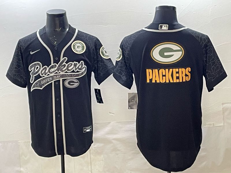 Men 2025 Green Bay Packers Blank Black Joint Name Nike Limited NFL Jersey style 004->green bay packers->NFL Jersey